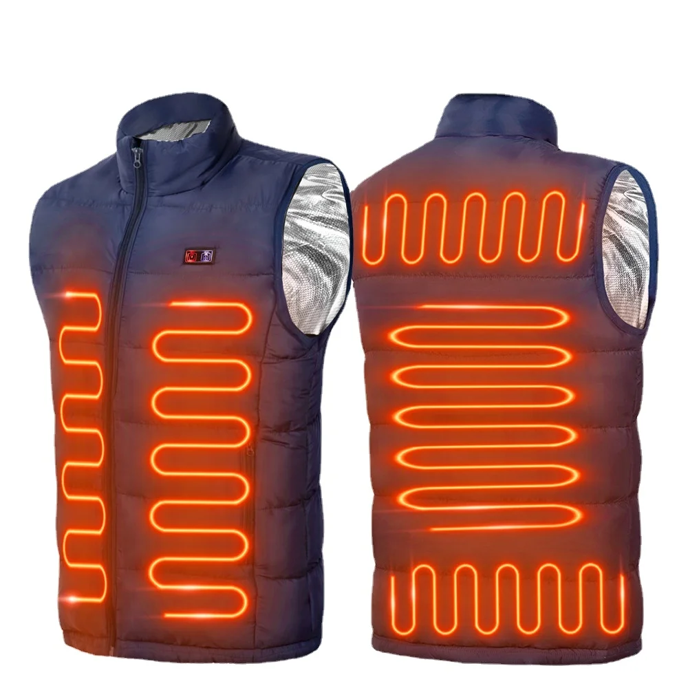 

9 Places Heated Jacket Heated Vest Men Women Usb Heating Thermal Clothing Hunting Winter Fashion Heat Jacket Black 5XL 6XL