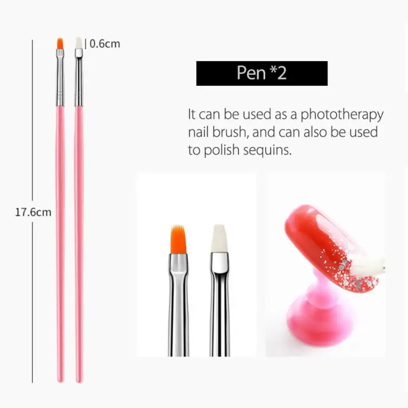 15Pcs/Set Nail Brush For Manicure Gel Polish Painting Drawing Tool Set Multifunctional | Красота и здоровье