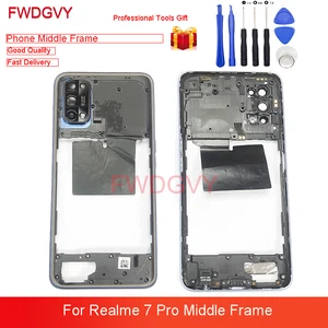 new for oppo realme 7 pro middle frame rmx2170 front housing cover phone replacement repair parts for realme 7 pro free global shipping