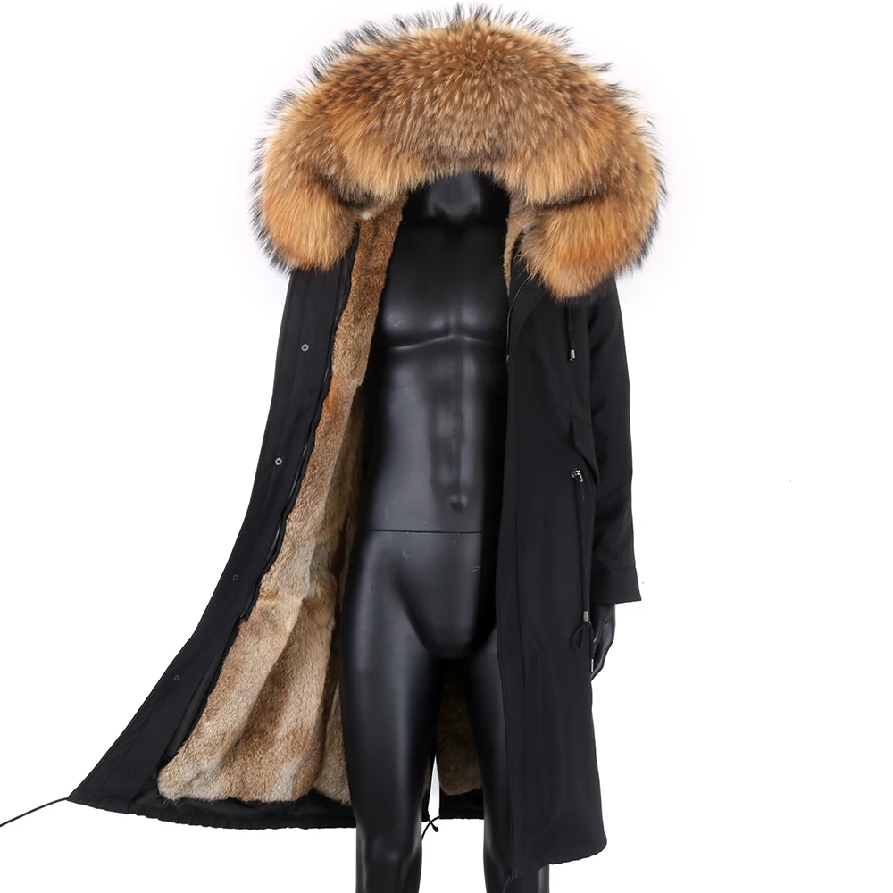 2022 New Waterproof Men Parka Winter Jacket Long Rabbit Fur Coat Man Parkas Natural Fox Fur Collar Hooded Outerwear Streetwear