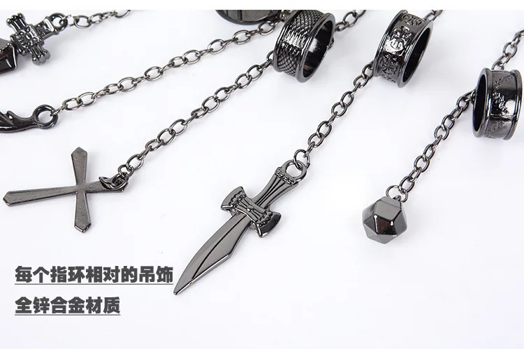 Hunter X мультфильм Kurapika Five Darts кольцо на палец цепочка оружие аксессуары