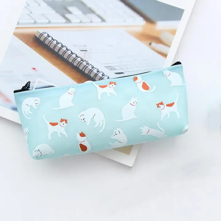 Силиконовые карандаши для кошек чехол Kawaii девочек сумки прочные большая емкость