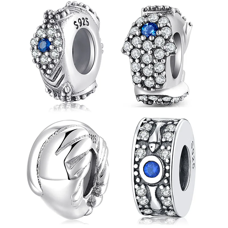 

S925 pure silver beads DIY accessories beading micro silver jewelry spacer beads loose beads