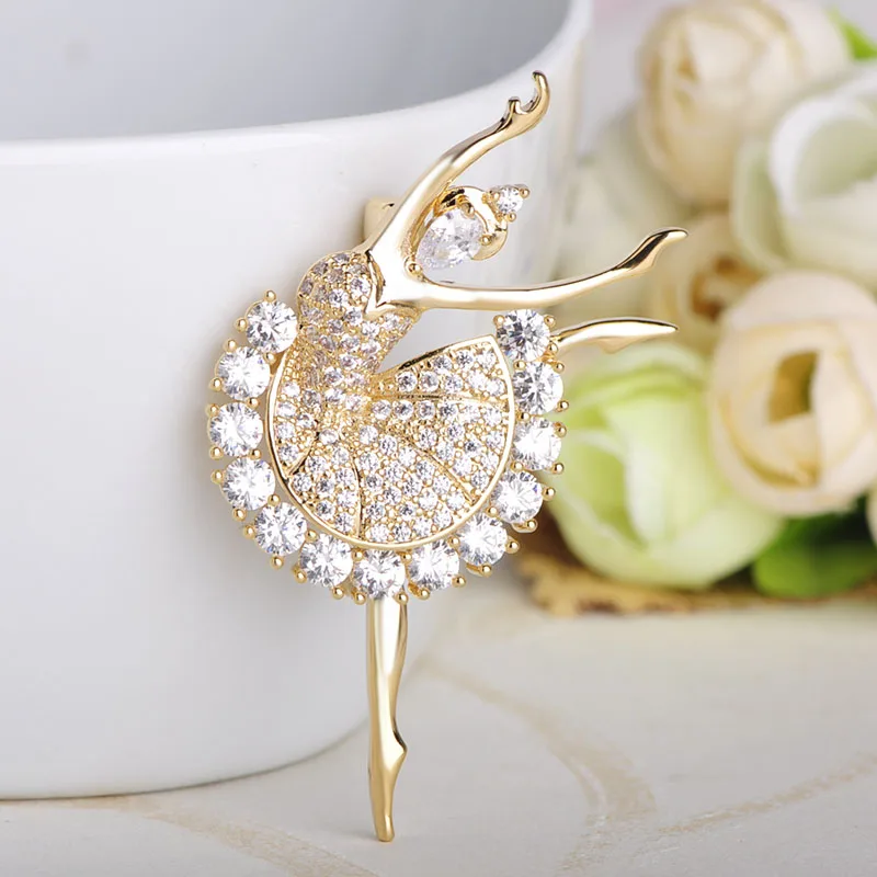 Брошь FUNMOR в виде яркой фигуры эмалированная брошь с кристаллами для танцев