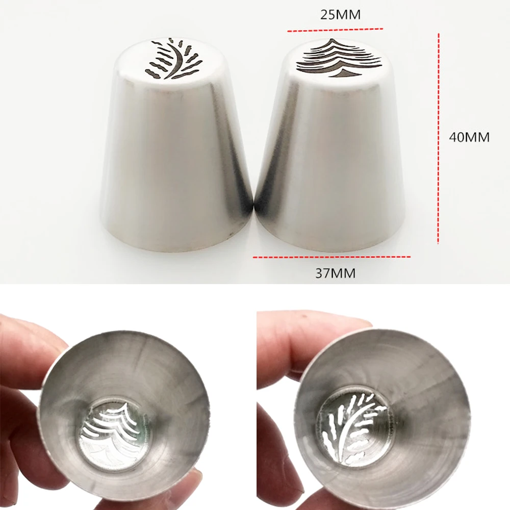 1 шт. Нержавеющая сталь Рождественская елка с узором из листьев насадка для