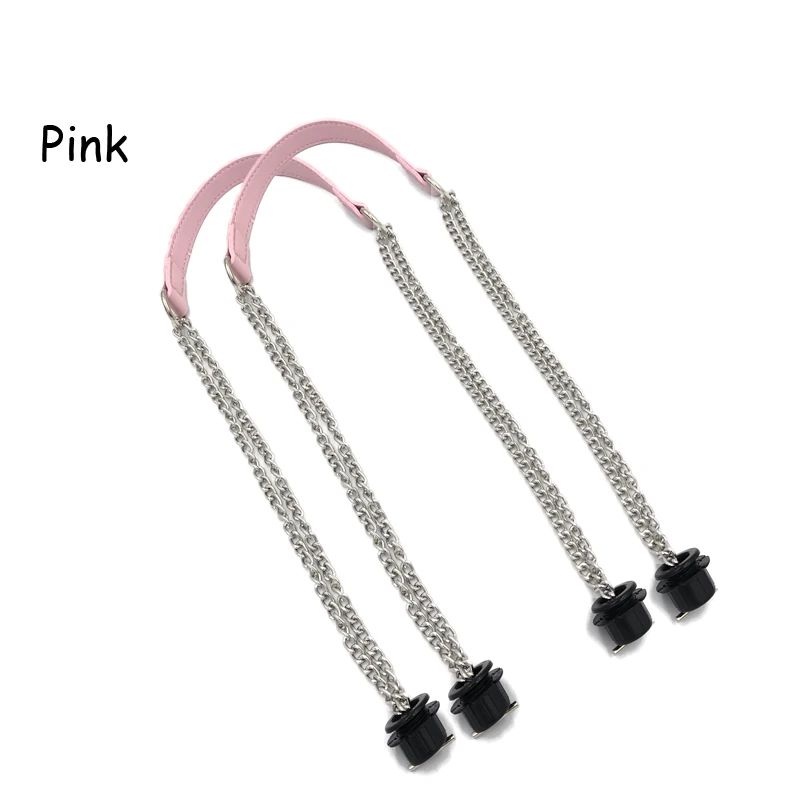 Light pink 1 пара длинных кожаных полиуретановых цепных ручек серебряных алюминиевых суперволоконных кожаных плоских ручек ручка для Obag O сумка Аксессуары для сумок - Цвет: Light pink