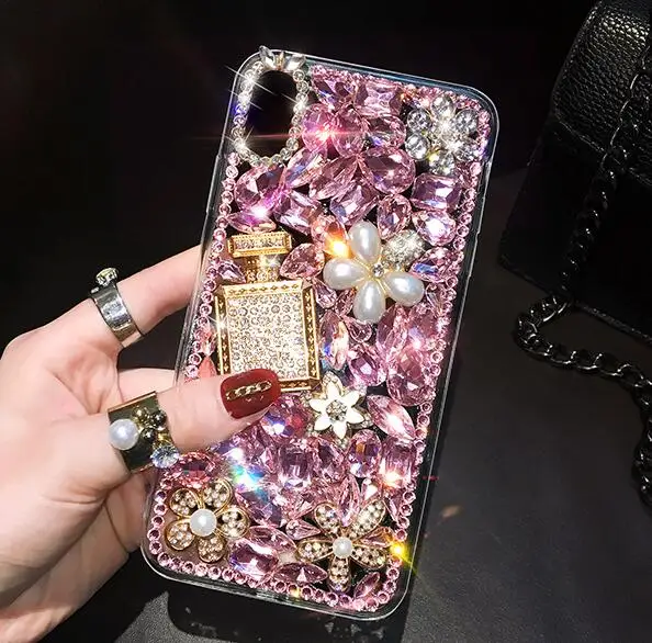 Роскошные Чехлы с кристаллами и драгоценными камнями, стразы для iphone 11 Pro max X XS MAX XR, мягкий чехол для телефона с прозрачными краями для iphone 5S, 6 S, 7, 8 PLUS - Цвет: 1
