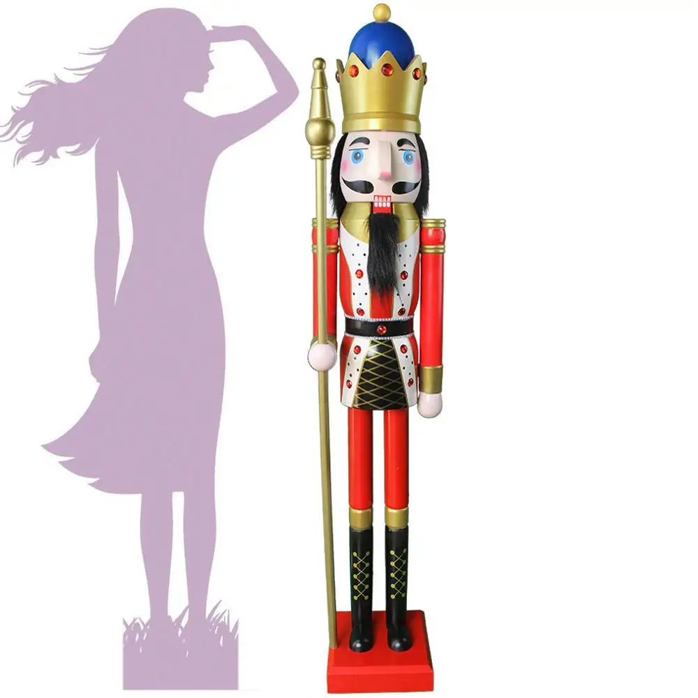 CDL 5feet/150cm/5ft/5foot Life sized large/Giant Red and White Christmas Wooden Nutcracker King & Soldier Ornament Doll K11