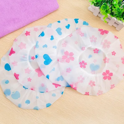 

1PC Color Random Dot Waterproof Shower Cap Thicken Elastic Bath Hat Bathing Cap for Women Hair Salon Bathroom Products