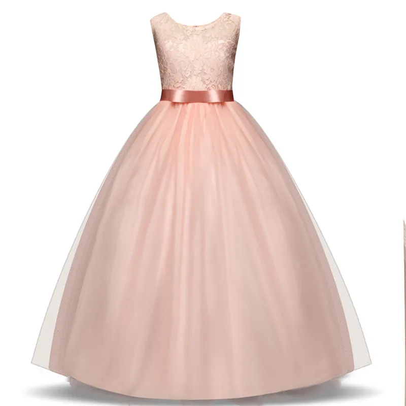 High-end Girls Wedding Party Flower Girl Dress Bridesmaid Clothes Princess Gowns Teen White Tulle Evening Dresses 5 14 Y | Детская
