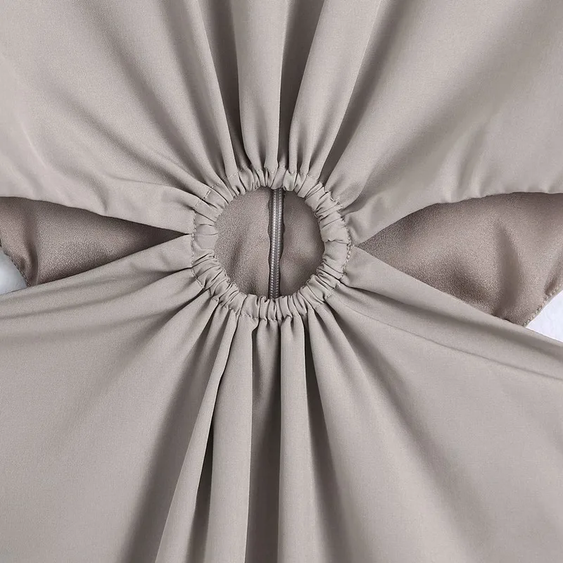 

2021 ZA summer new fashion waist opening design linen sleeveless dress RA 4688102 4688/102