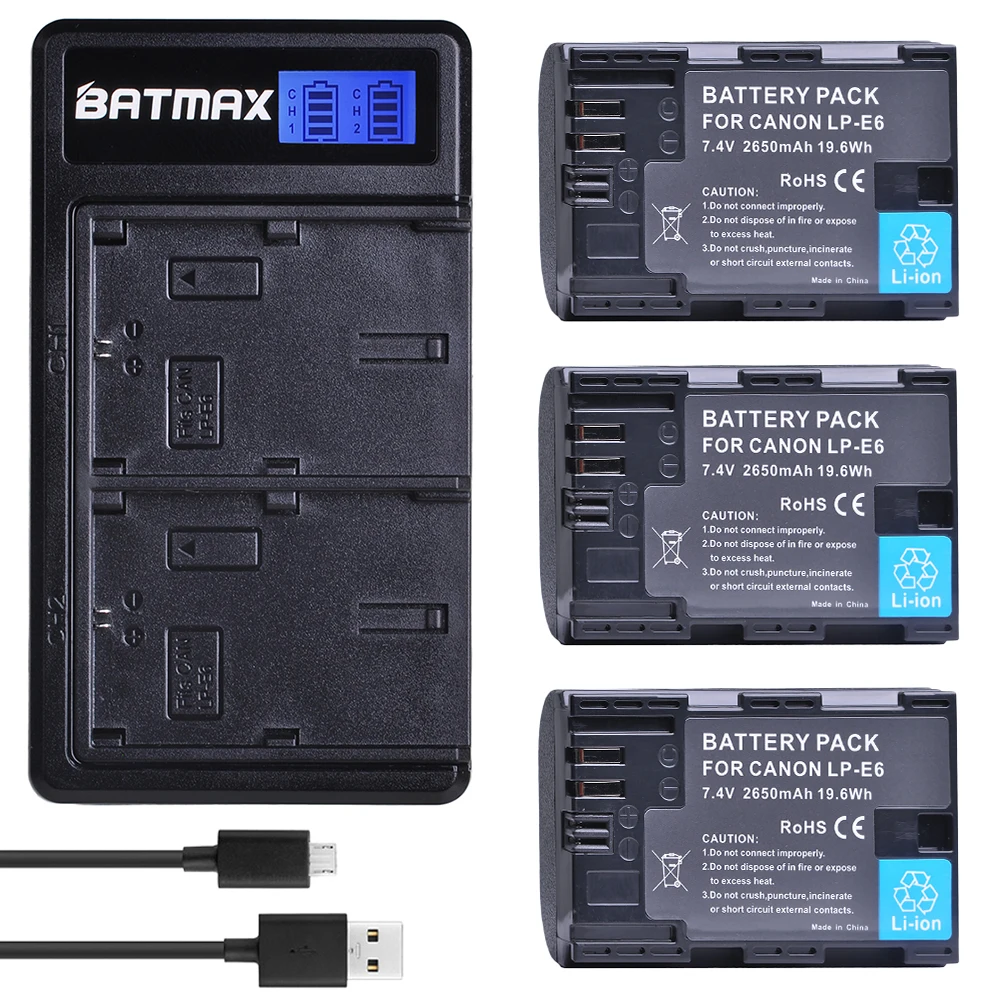 Аккумуляторная батарея Batmax с 3 элементами памяти и двойным зарядным устройством