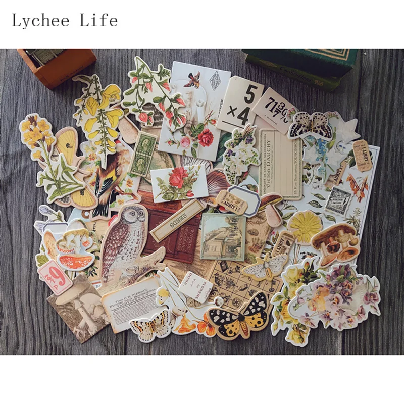 Lychee Life винтажный Цветок Птица Скрапбукинг Канцелярские наклейки s альбом