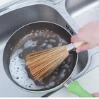 Инструмент для чистки кастрюль, Бамбуковая щетка, кухонная щетка с шариками из стальной проволоки, чаша, очищающая тряпка с длинной ручкой из натурального бамбука