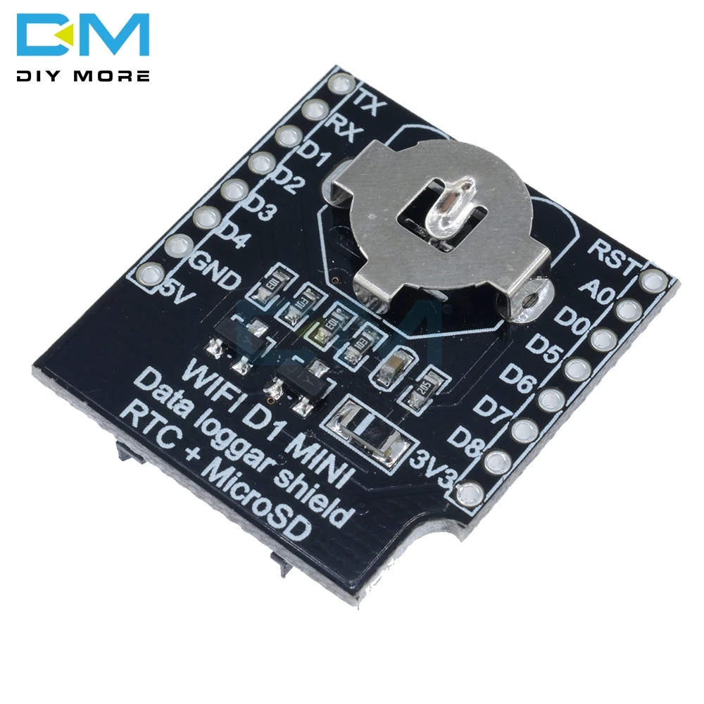 Щит регистратора данных в реальном времени для Micro SD WeMos WIFI D1 Mini Board + RTC DS1307 Clock Arduino