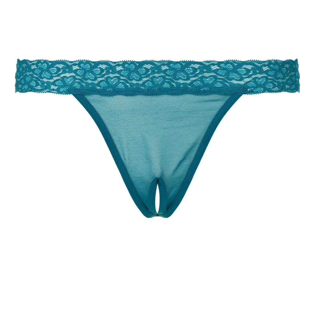 Женские кружевные трусики-стринги открытые трусики с цветочным кружевом