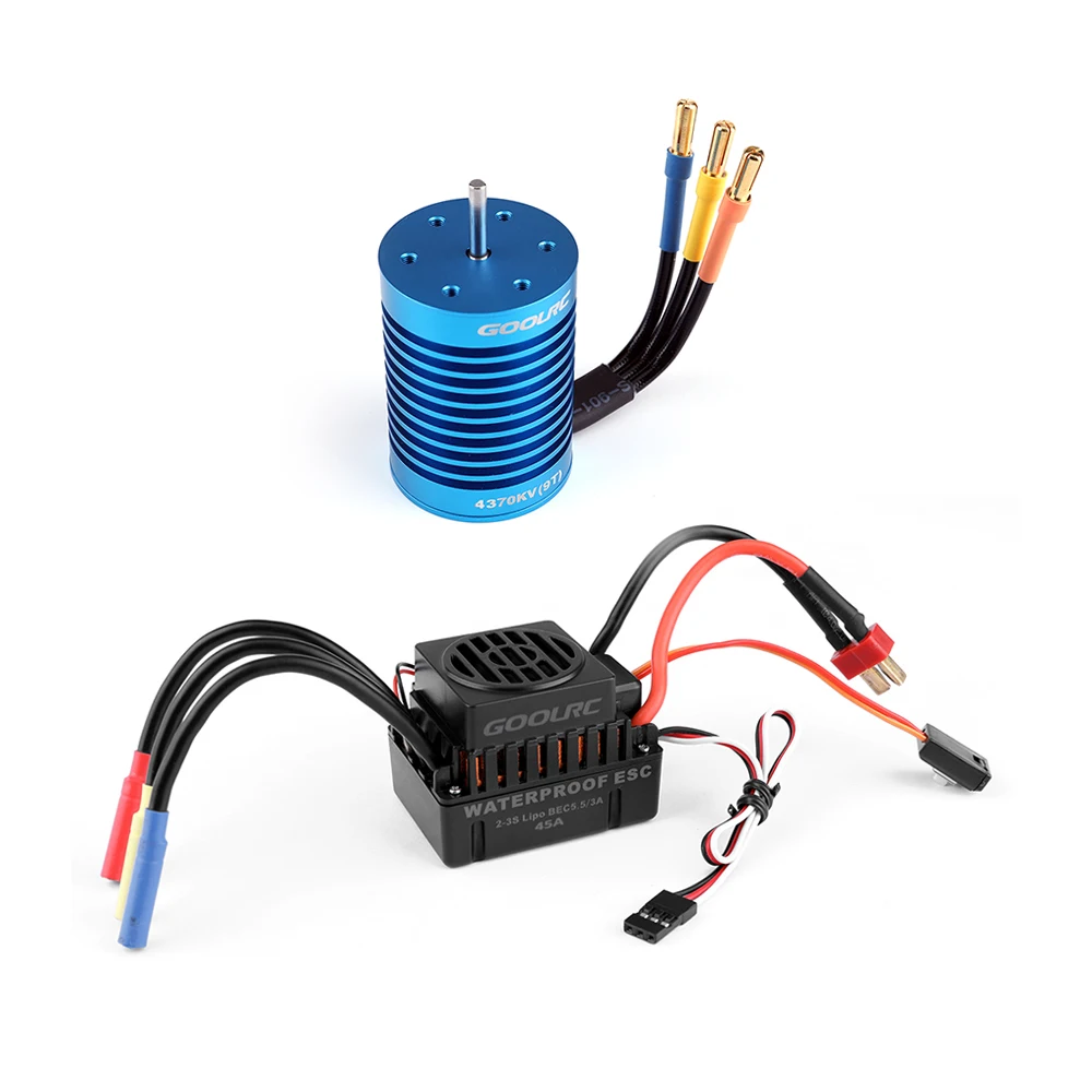 RC двигатель Оригинал GoolRC 3650 4370KV 4P Бесконтактный бесщеточный мотор и 45A ESC для 1/10