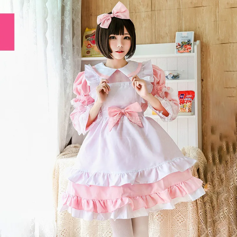 

2021 New Halloween Women Adult Anime Adventure Pink Princess Dress Party Dress Women Sissy Maid Lolita Cosplay Costume