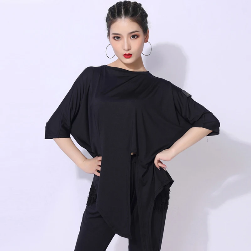 Женский топ для латиноамериканских танцев свободные рубашки с короткими