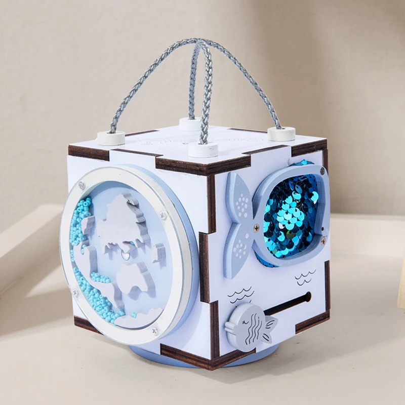 Детский Монтессори занятый куб разблокировка деревянная игрушка подарок