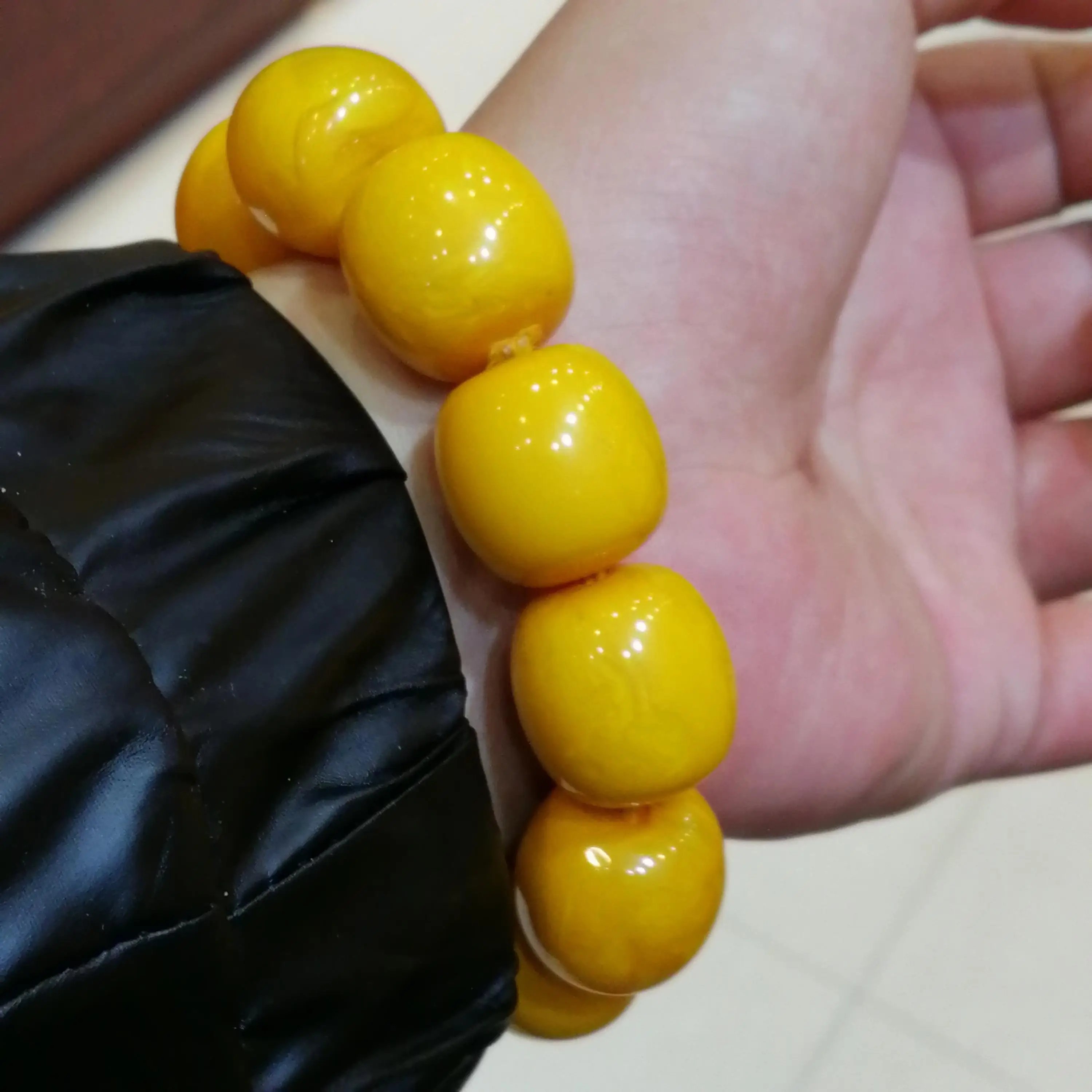 Натуральный Желтый Янтарный пчелиный воск эластичный браслет для мужчин и