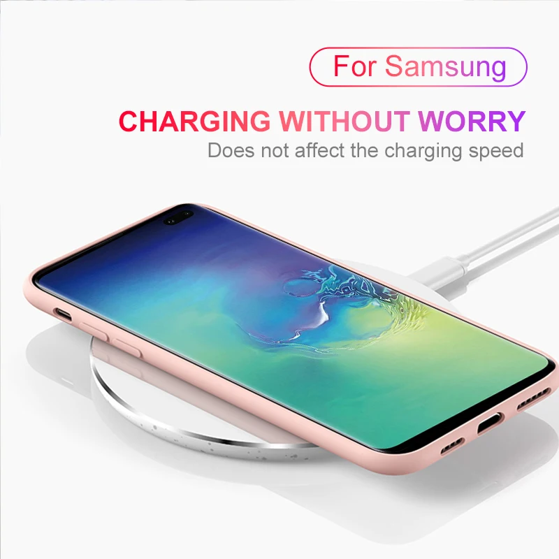 Soft Liquid Silicone Case for Samsung Galaxy S10e S10 Plus phone case tpu protection back cover s10+ s10plus s 10 e funda couqe |
