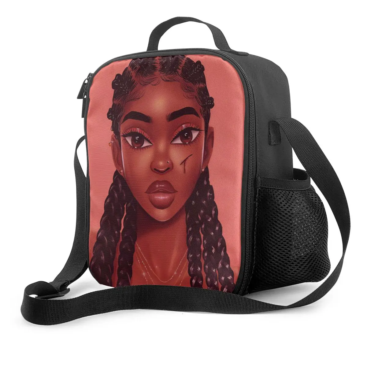 

Personalized African Girls Printing Lunch Bags Insulated Food Storage for Women Girls Meals Sacola Girl Picnic Bag Bolsa Comida