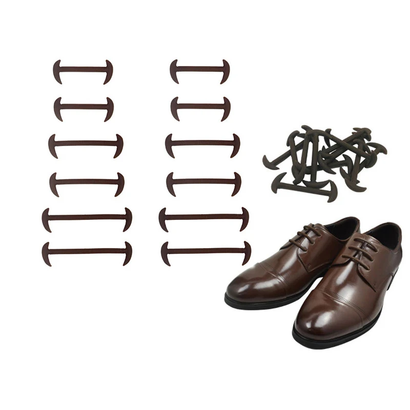 12 шт./лот 3 размера Мужская и женская кожаная обувь Эластичные силиконовые шнурки