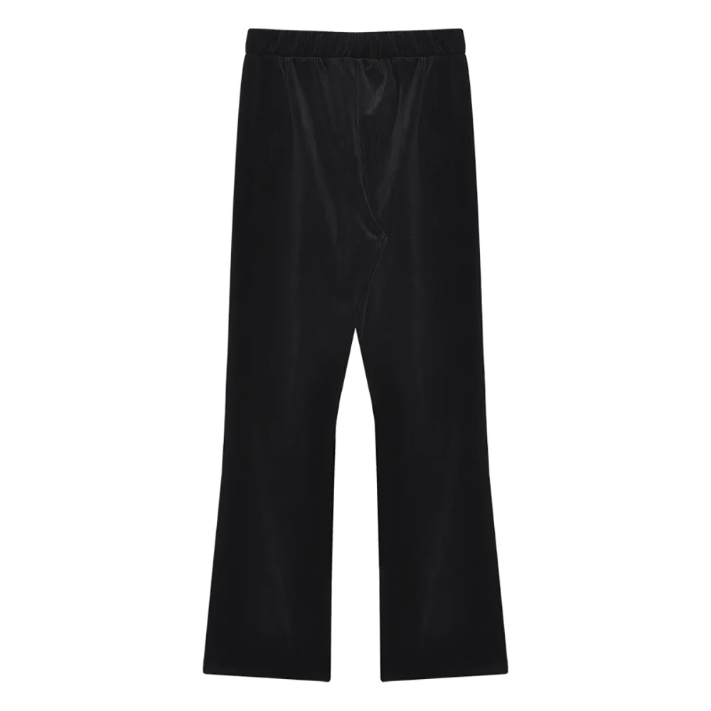 

YUANYUANJYCO Spring Autumn Women Long Casual Corduroy Pants Korean Style Fashion High Waist Side Split Straight Trousers