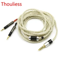 thouliess up occ 7n single crystal copper headphone upgrade cable 2 53 54 4mm balanced for ath r70x r70x earphone