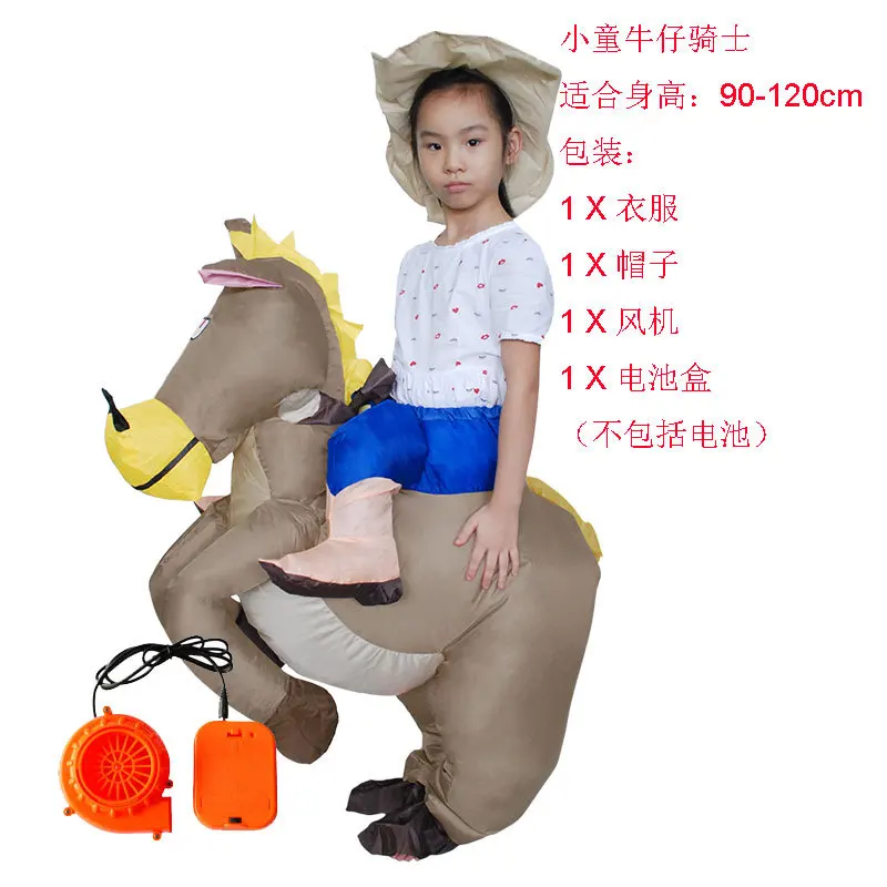 

Inflatable Donkey Mount Carry Ride on Inflatable Ride Mascot Animal Easter Prop Halloween Denim Parents Children Cosplay Riding