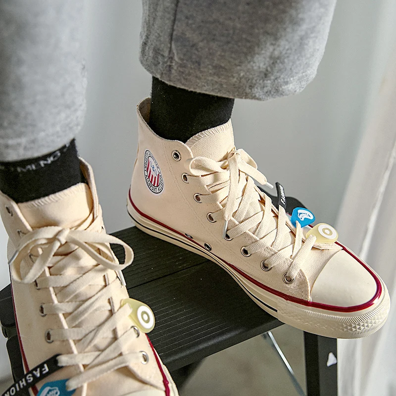 Парусиновая обувь Мужская Осенняя новая Корейская на плоской подошве модная