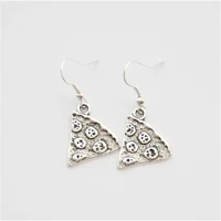 food earrings food jewelry pizza earrings antique silver color pendant for women girls creative jewerly