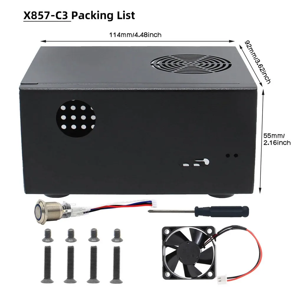 Корпус для Raspberry Pi X857-C3 металлический корпус 4B & X857 V2.0/ X862 V2.0 и X735 | Компьютеры офис