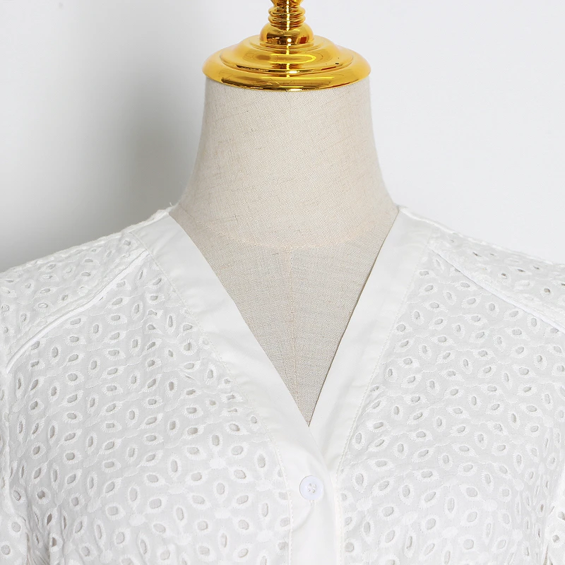 Женское винтажное миди-платье TWOTWINSTYLE летнее однотонное платье с V-образным