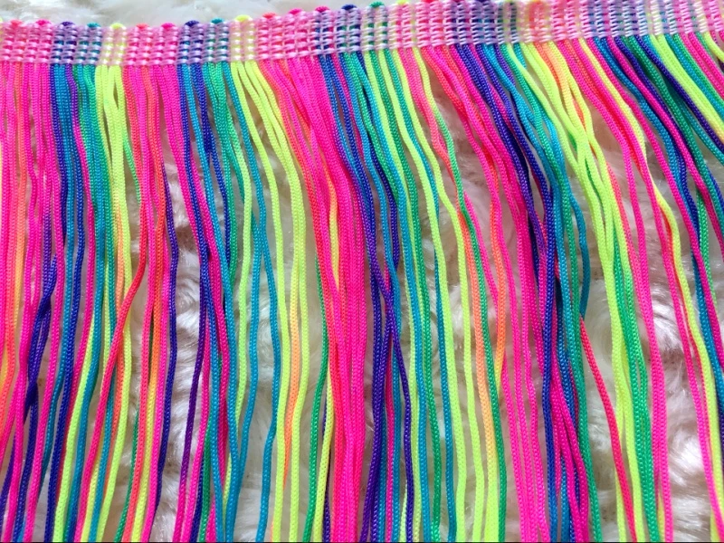 Полиэстеровая цветная бахрома с бахромой кружевная отделка для одежды сделай