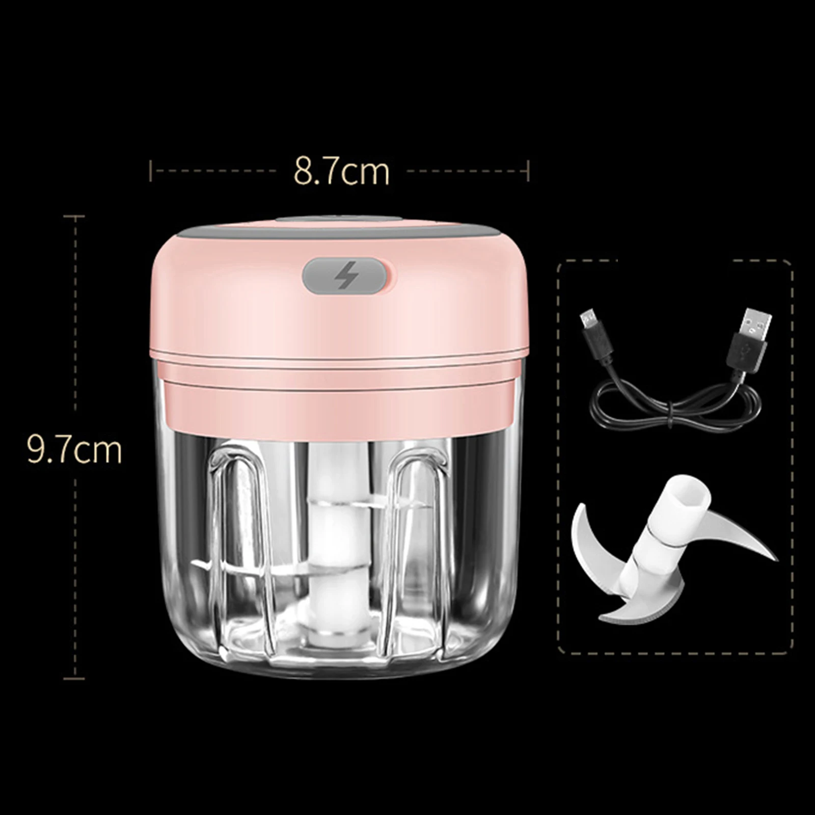

Electric Garlic Masher Sturdy Durable Mini Crusher Chopper USB Rechargeable For Crushed Garlic Ginger Crushed Fresh Chili