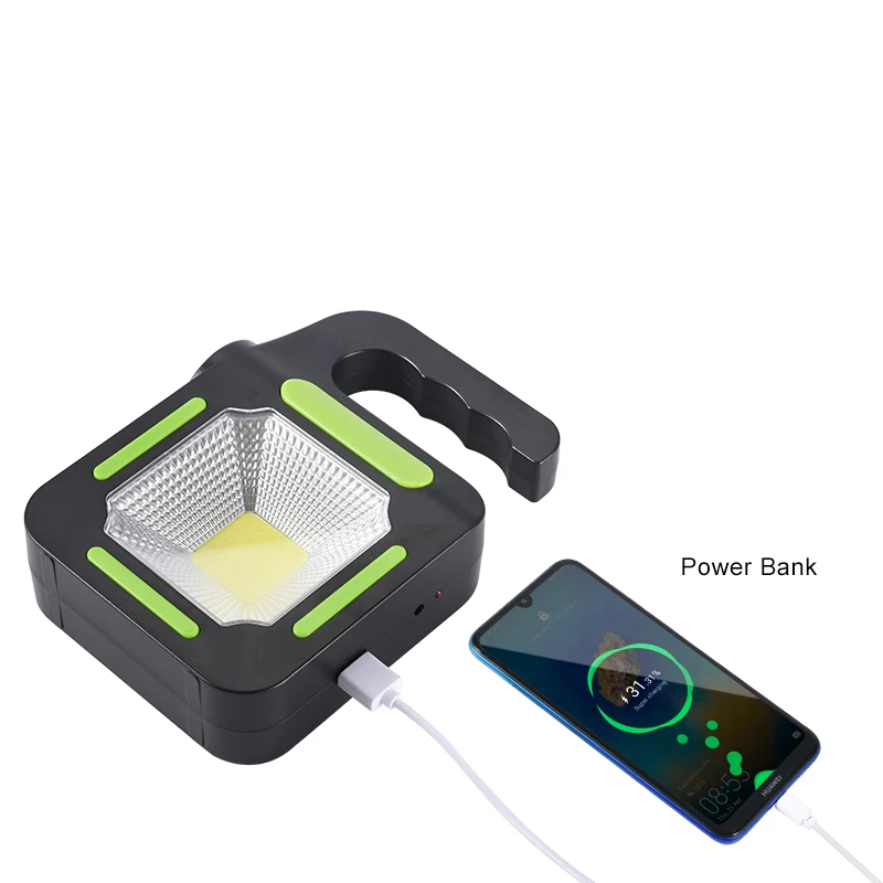 Портативный светодиодный светильник GIJOE Рабочий фонарь с cob солнечной батареей