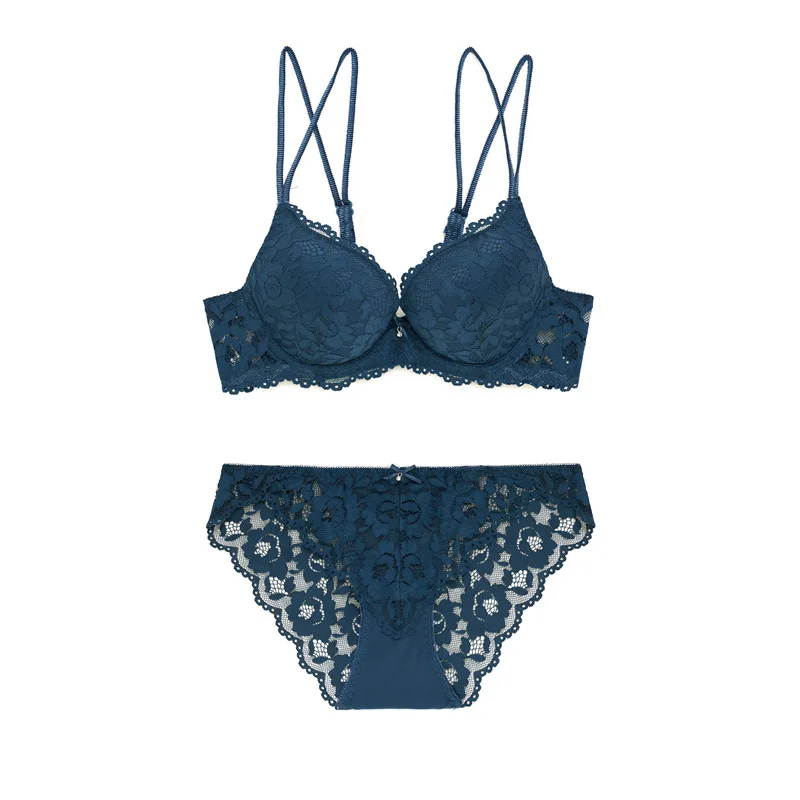 

NEW French Lace Small Breast Underwear Female Feel Gathers Comfortable Upper Chest Cover Thick Cotton Bra Kiss