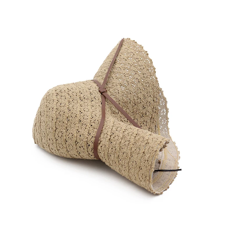 New female basin fisherman bucket hat women soft and foldable hollow lace woven straw hat dome sun hat gorro de pescador Lace