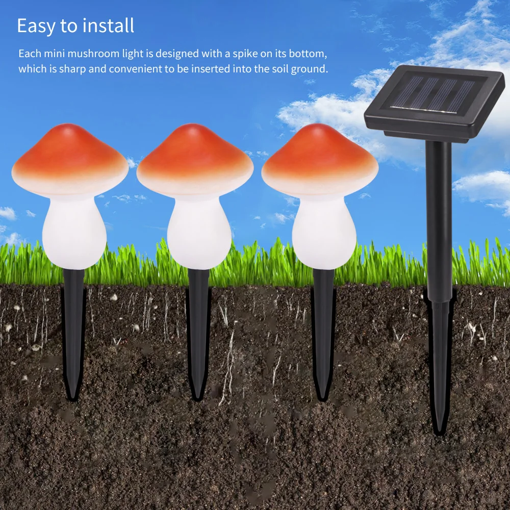 

Hot Sale 9leds Solar Energy Mushroom String Light Lamp For Garden Party Decoration IP44 Waterproof Mushroom Light