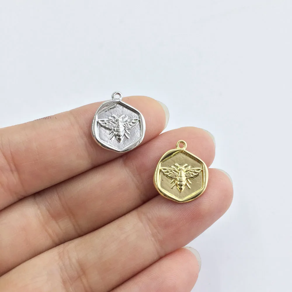 Eruifa 20 шт. 13 мм красивая монета с пчелиным принтом ожерелье из цинкового сплава