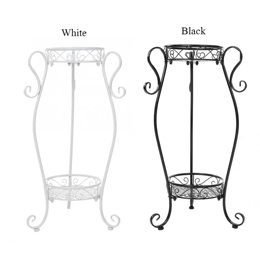 2 яруса железная Цветочная горшечная стойка для хранения растений внутреннего