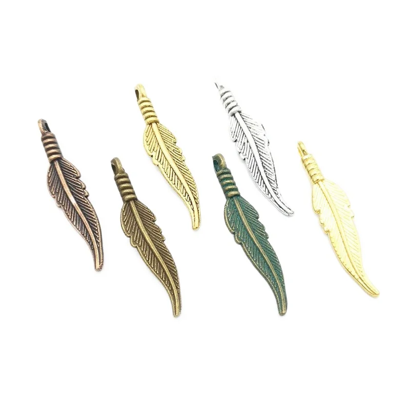 

DIY alloy jewelry accessories leaf feather necklace bracelet pendant PENDANT HANDMADE material 100pcs