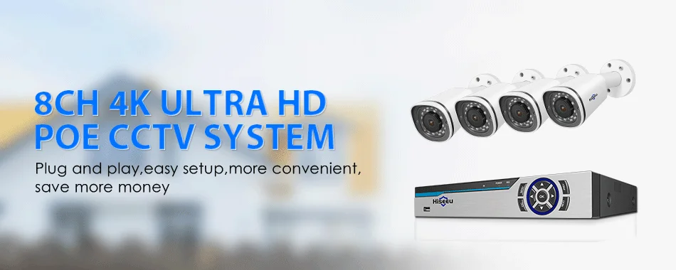 Hiseeu 4K POE ip-камера система 8CH NVR 8MP наружная Водонепроницаемая POE камера H.265 CCTV комплект видеонаблюдения