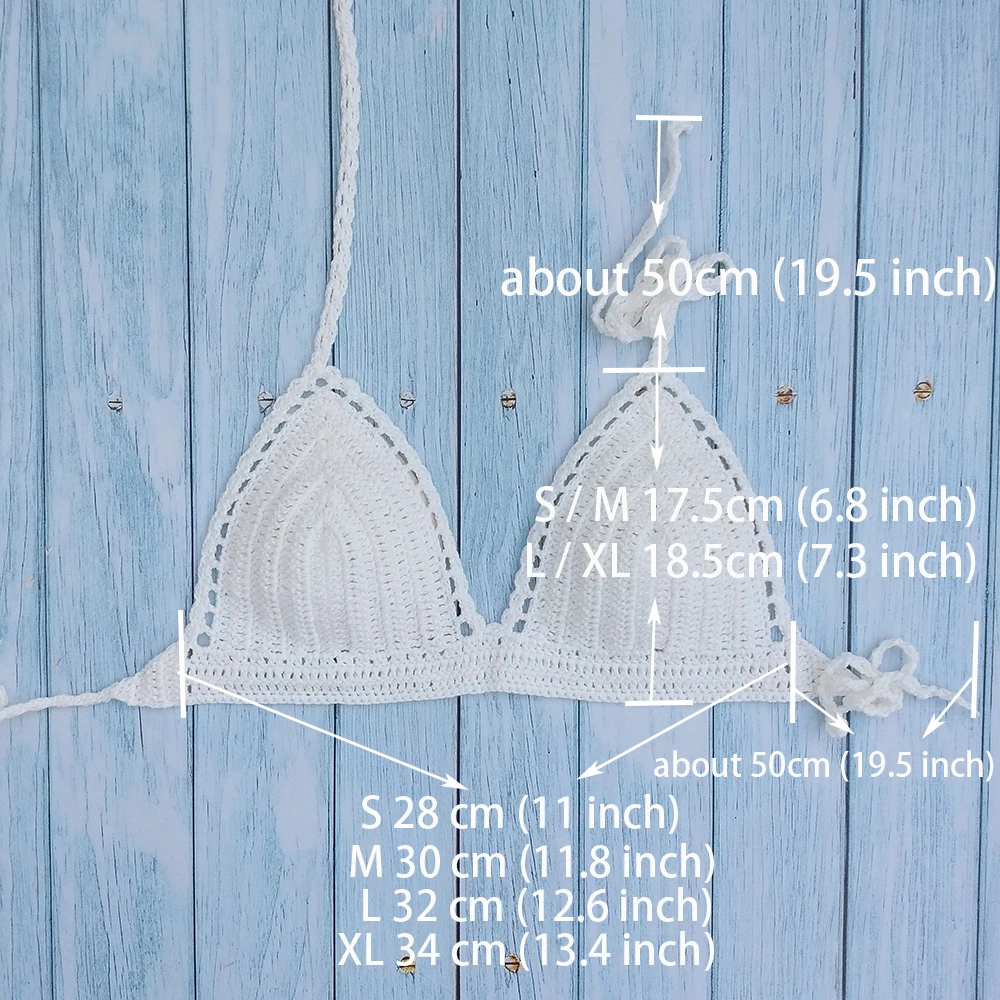 Однотонный бикини с треугольными чашечками красный верх купальника вязать