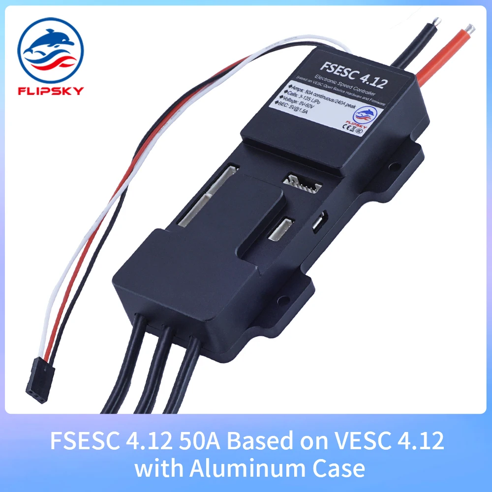 FSESC 4 12 50A исходя из VESC с Алюминий чехол на электрический скейтборд контролируется