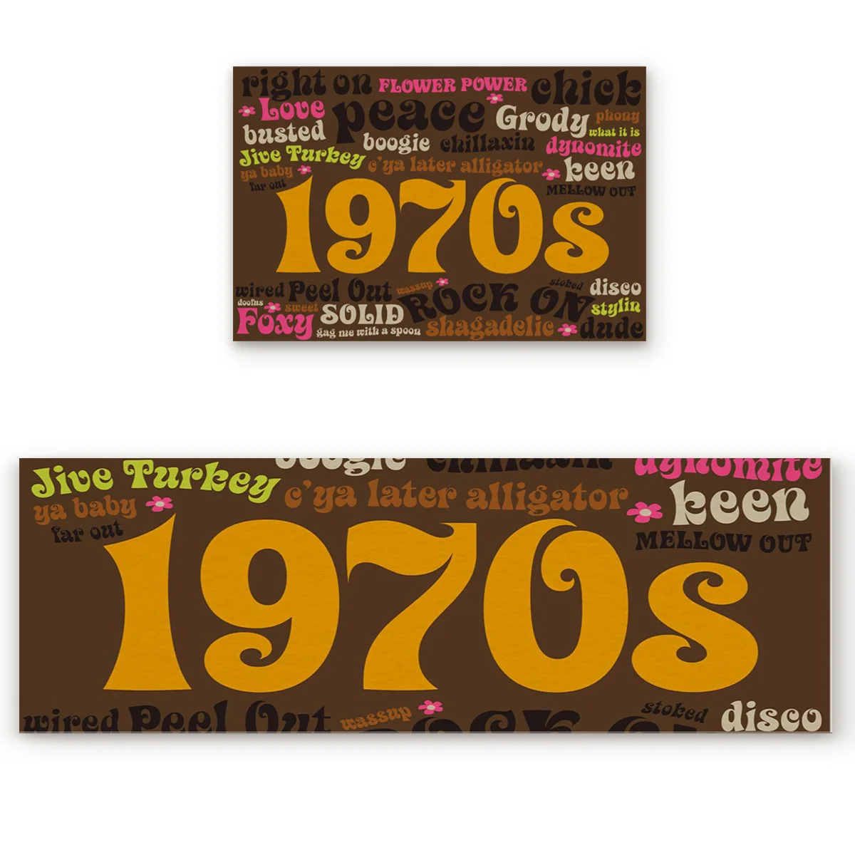 Английские номера коричневый лепестки набор кухонных ковриков анти-скольжения