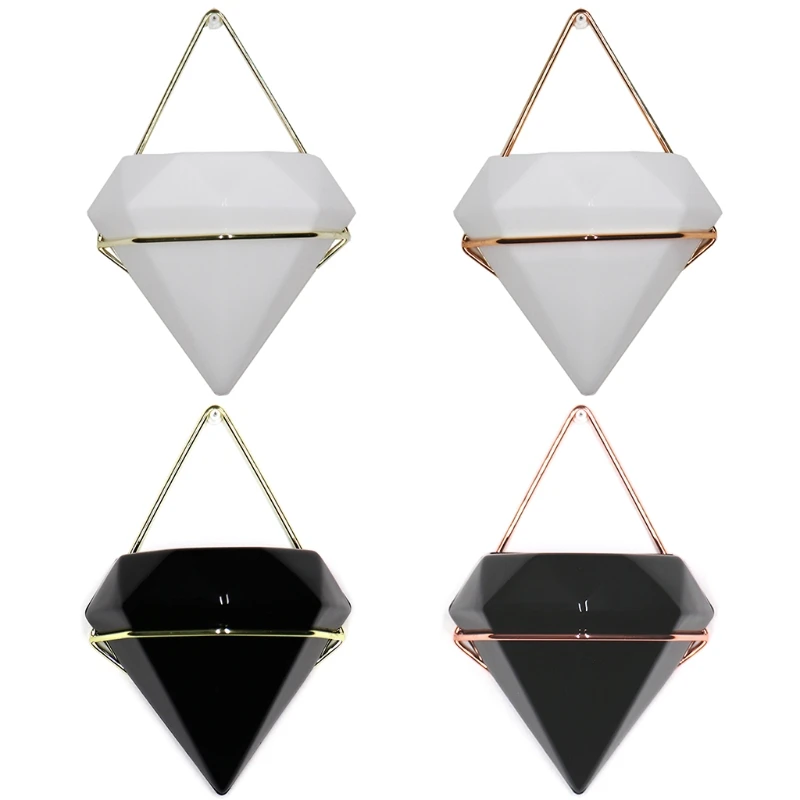 

Diamond Vase Hanging Planter Succulent Planting Wall Hanging Flower Pot Holder for Plants House Decor Home Garden Decor