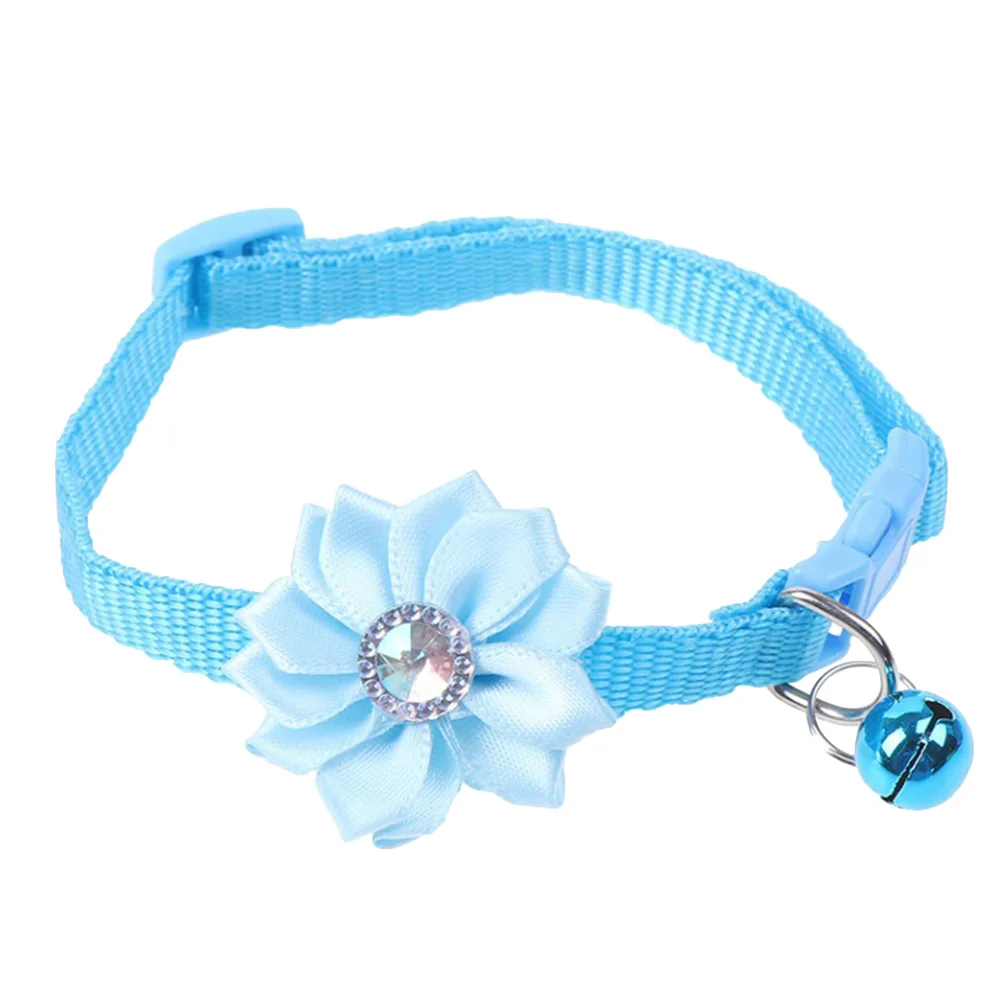С колокольчиком в подарок ошейник для домашних животных застежка кнопка цветок